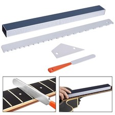 Jeu d'outils de frettage pour guitare comprenant poutre de ponçage et bord droi