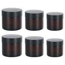 6 Pièces Pot en Verre Brun