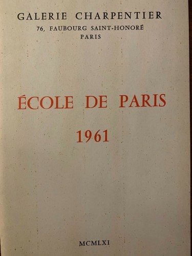 Ecole paris 1961 catalogue - paris,
