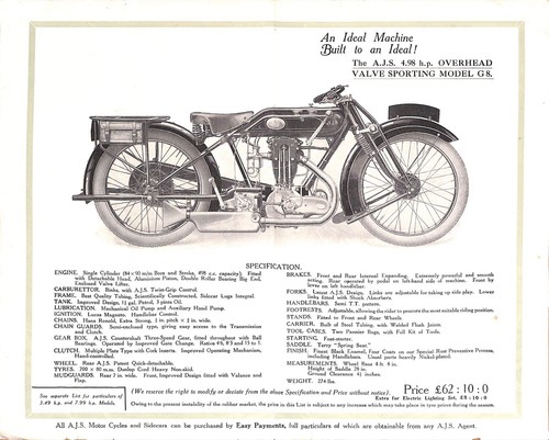Ajs brochure vente 1925 - ajs,