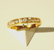 Bague Anneau Alliance en plaqué or 18 KT et oxyde de zirconium