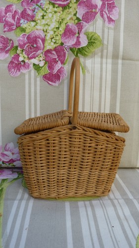 Panier osier poupée ancien - panier,