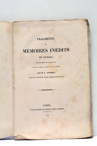 Livre rare aubineau - aubineau, memoires