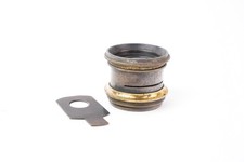 Vintage objectif en laiton Auzoux & Bauz Rectiligne ≈110mm #8237.