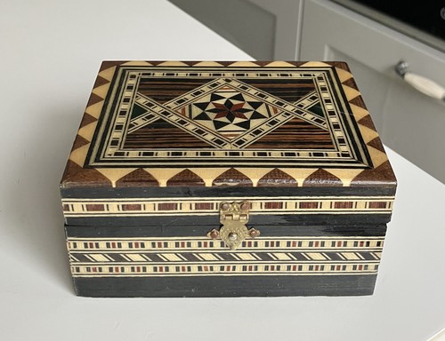 Boite marqueterie bois - boite,
