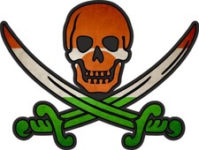 Autocollant sticker pirate jack rackham calico drapeau pays RN niger