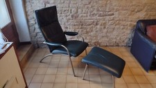 Fauteuil De Sede DS270 cuir vert avec repose pieds en bon état