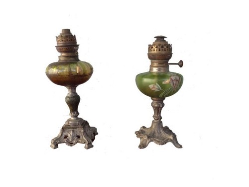 Lampe pétrole art nouveau - pétrole,