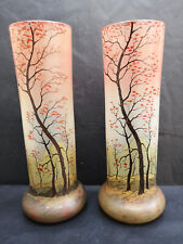 Paire vases Legras décor