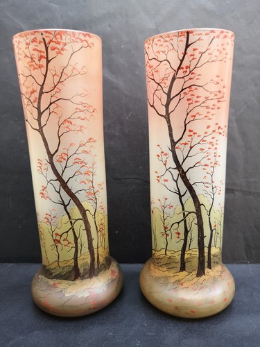Paire vases legras décor - vases,