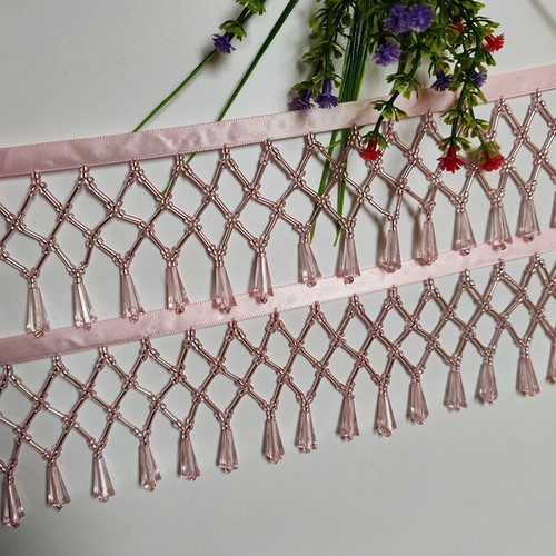 Gland perles ruban frange - perles,