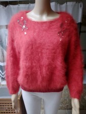 Magnifique  pull angora Rouge