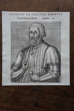 PHILIPPE DE VILLIERS RHODES (1464-1534),PORTRAIT ORIGINAL tire de THEVET,1584,