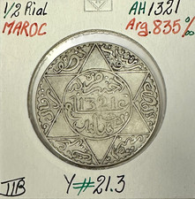 MAROC - 1/2 RIAL (AH 1321) -