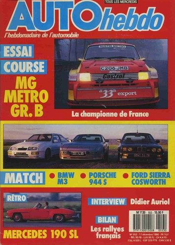Auto hebdo 553 12 - hebdo, 17/12/1986