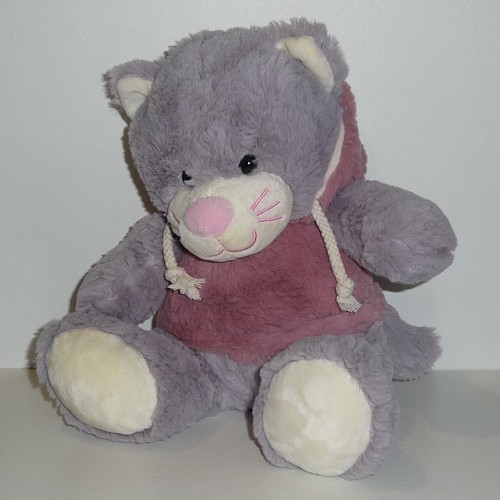 Doudou chat gipsy gris - chat, rose