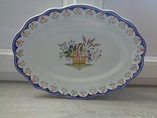 PLAT OVAL MURAL DECOR ROUEN  JM PANIER FLEURI