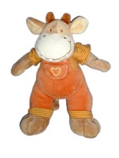 Doudou girafe vache orange