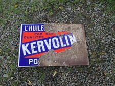 Ancien Plaque émaillée KERVOLINE "Double face" - 60x39cm Japy