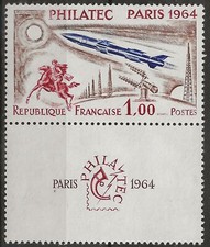 N° 1422**  EXPOSITION PHILATELIQUE INTERNATIONALE PHILATEC 1964