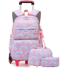 Cartable à Roulette Durable et Résistant avec Trousse pour Fille