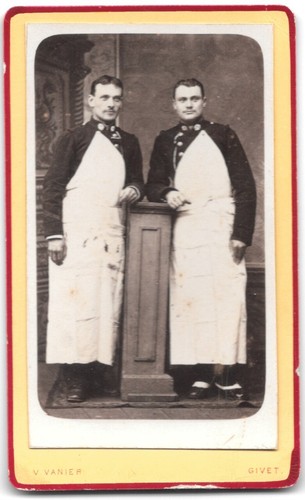 Photo cdv deux bouchers avec - cdv,