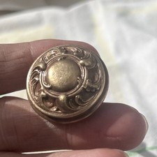 1 Antique French drawer pull Heavy brass Door Dresser round 1⅓” Victorian Gold