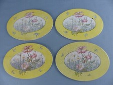 Lot de 4 anciennes plaques en faïence à décors de coquelicots