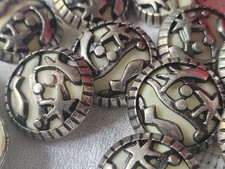 Lot 5 gros boutons vintage