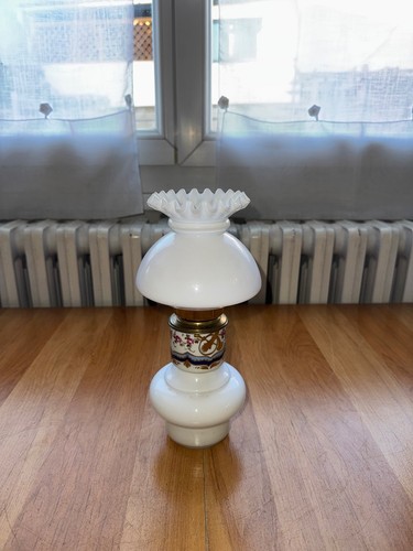 Lampe bougie verre opalin - en,