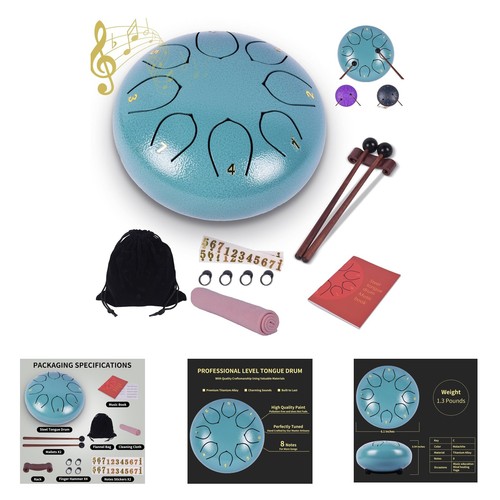 Steel tongue drum inch - drum,