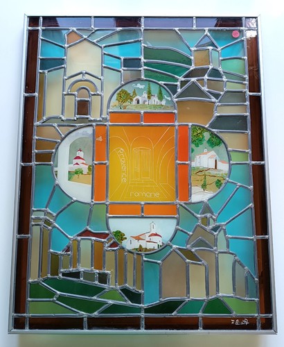Tableau vitrail encadré - vitrail,