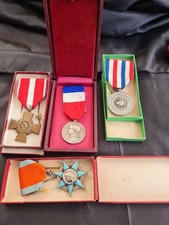 LOT MEDAILLES DECORATION MILITAIRE CHEMINOT 3 EN ARGENT