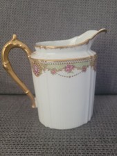 Ancien Pot À Lait En Porcelaine De Limoges Décor Fleur 