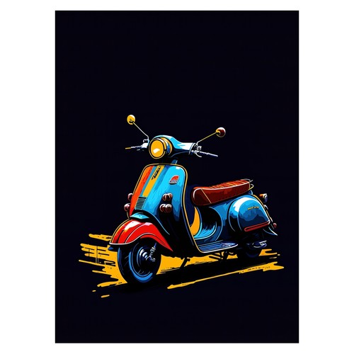 Affiche pop art scooter - pop, de