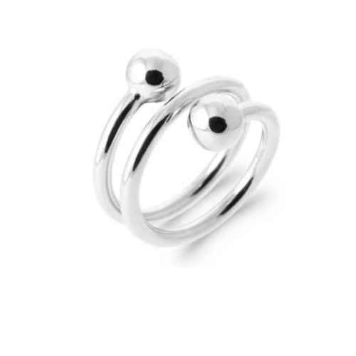 Bague double boules - boules, triple