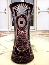 VASE CRISTAL DOUBLE ROUGE