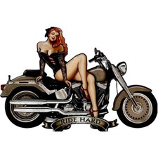 Plaque pin up RIDE HARD 