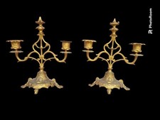 Paire bougeoir bronze - paire, en