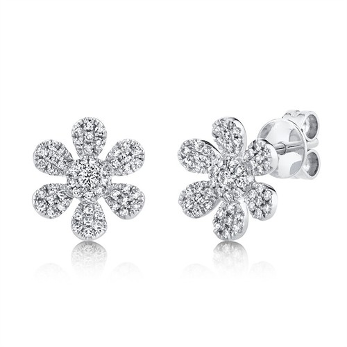 14k blanc diamant fleur - 14k, or