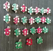 23 Pinces en Bois Nombre de 1 à 24 pour Papier ou Attache-lettres