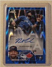 2023 Topps chrome baseball Nathan Lukes blue ray wave auto /150