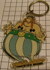 OBELIX plastic KEYCHAIN ASTERIX 1989 GOSCINY UDERZO vintage keyring key ring X9Z