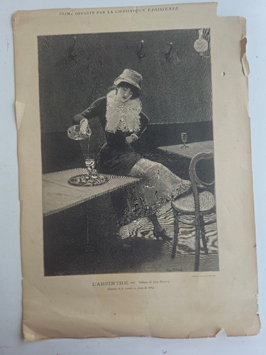Gravure absinthe tableau - "l'absinthe",