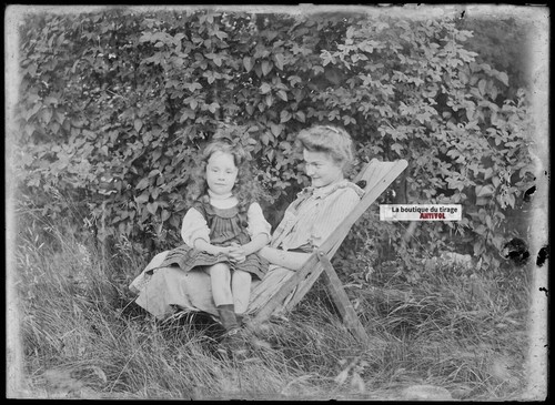 Plaque verre photo ancienne - plaque,