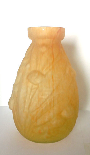 Ancien vase verre signé - ancien, en