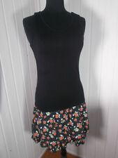 ROBE noir coton/polyester MOLLY BRACKEN T. U 36/38 Bas volant à fleurs
