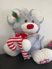 Doudou Peluche  Puffalump Souris Grise Blanc  Noel Fisher Price
