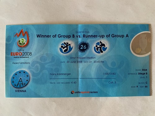 Ticket match uefa euro - euro, 2008