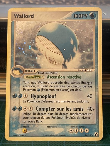 Carte pokémon wailord 92 - pokémon, 14/92